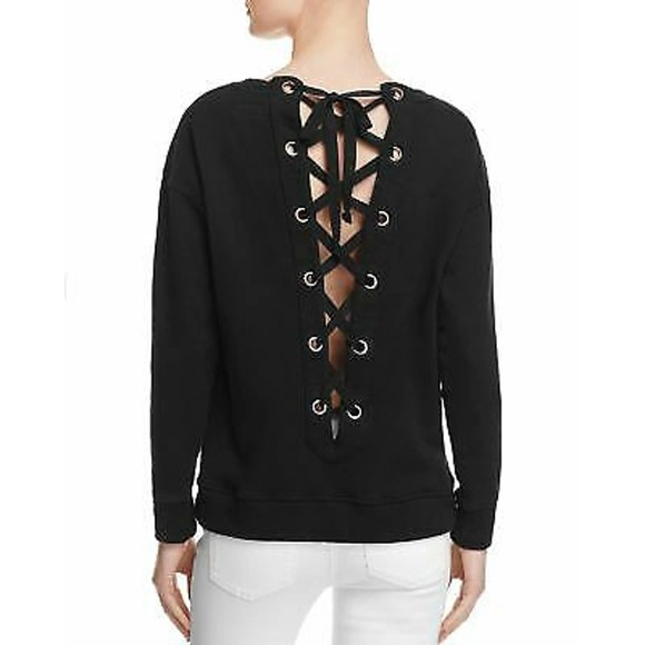 MOTHER Sweaters - Mother Womens Black Sweater Long Sleeve Lace Up Tie Back Small